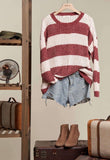 Berry Stripe Chenille Sweater