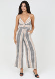 Cream Mixed Print Jumpsuit