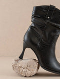 Jolene Black Kitten Heel Boots