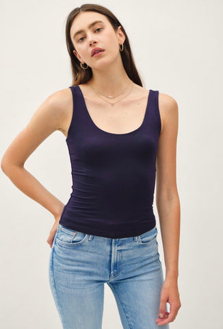 Navy Round Neck Cami