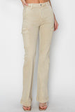 Cream Cargo Bell Bottom Jeans