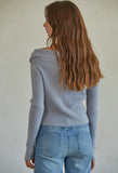 Grey Off The Shoulder Cardigan