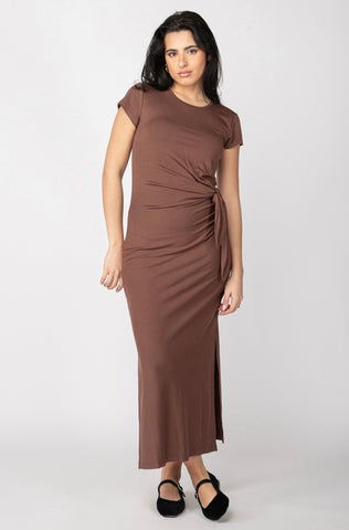 Brown Knotted Maxi Dress