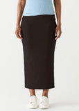 Black Stretch Midi Skirt