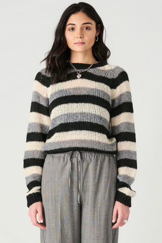 Black Tri-Color Stripe Sweater