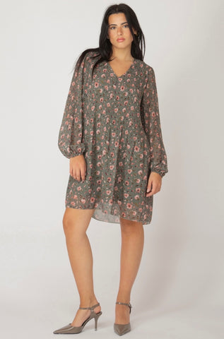 Sage Floral Shift Dress