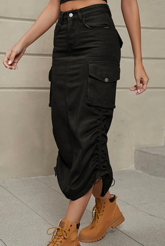 Black Cargo Skirt