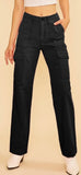 Black Straight Leg Cargo Pants