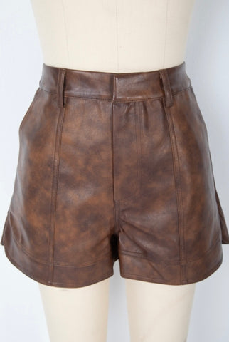 Espresso Leatherlike Shorts