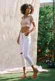 White Midrise Girlfriend Jeans