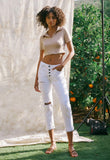 White Midrise Girlfriend Jeans