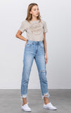 Lightwash Distressed Mom Jeans